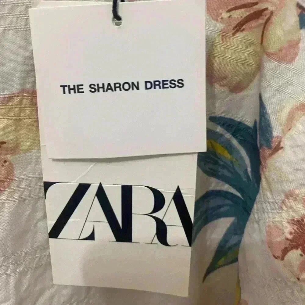 New ZARA The Sharon Floral Tiered Mini Dress Size Small - Picture 6 of 7